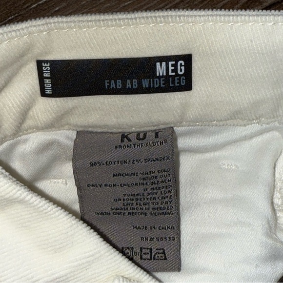 KUT FROM THE KLOTH meg high rise fab ab raw hem denim jeans in optic white - Picture 8 of 14